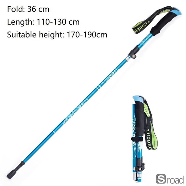 Bastones De Senderismo Plegables Ajustables De Aleación De Aluminio, Bastones De Trekking Ultraligeros De 5 Secciones Para Montañismo, Caminata Y Camping