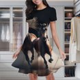 thumbnail image 2 of Galloping Horses Art Print Women's Classic Swing Skater Dress Casual Work Party Cocktail Dresses, 2 of 6