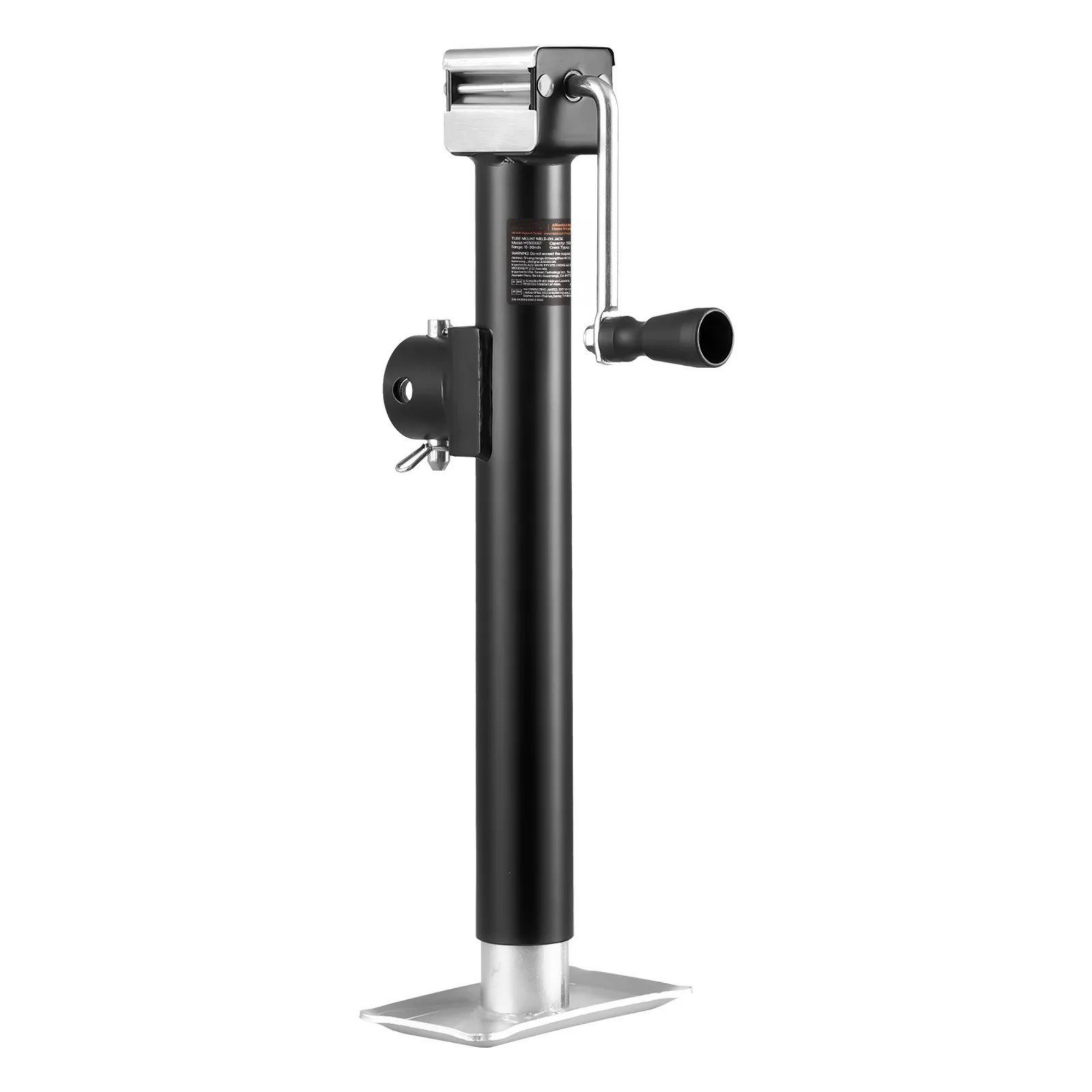 Weld-on Pipe-Mount Swivel Trailer Jack, 15" Vertical Travel for RV & Utility Trailers