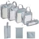 thumbnail image 1 of 8 cubos de embalaje portátiles, organizadores de equipaje, gran capacidad, transpirable y con cremallera visible, neceser, bolsas de almacenamiento de gris Gloria bolsa de almacenamiento, 1 of 8