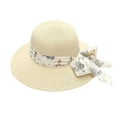 thumbnail image 2 of Pxiakgy hats for women Summer Hats For Women Wide Bongrace Women Straw Beach Hat Little Girl Sun Cap Foldable Ladies Hats Beige + One size, 2 of 2