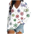thumbnail image 2 of ClodeEU Women's Christmas Sweatshirts,Cute Printed Xmas Blouses ,V Neck Long Sleeve Tops Multicolor 01,Womens Plus M, 2 of 4