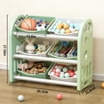 thumbnail image 3 of ANYEDDE Kids Toy Storage Organizer is 3 Layer Structure with 6 Removable Bins,Multifunctional Toy Organizers and Storage for Playroom,Kids Room,Nursery Decor,Green, 3 of 7