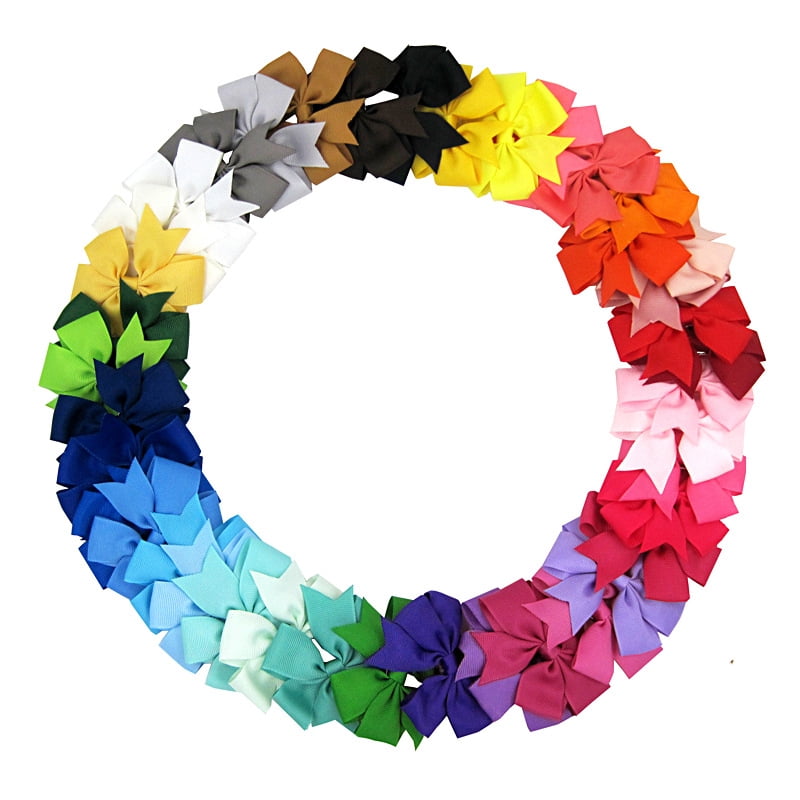 VONTER 40Pcs 3.5" Hair Bows for Girls,Cute Grosgrain Ribbon Bow Alligator Hair Clips 20 Colors in Pairs Girls Hair Barrettes Hair Accessories for Baby Girls Toddlers Kids Children