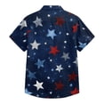 thumbnail image 5 of Youpwaven Men's 4th of July Star Print Shirt, Patriotic Red White and Blue Button Up, USA 250 Years Independence Day Summer Casual Shirt, 5 of 7