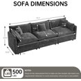 thumbnail image 2 of Modular Sectional Sofa, 112.2 Inch Rectangle Shaped Couch Set with Armrests, 3-Seater Comfy Cloud Couches for Living Room Apartment, Grey, 2 of 14