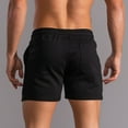 thumbnail image 5 of Fesfesfes Mens Shorts Solid Color Three-point Pants Sports Elastic Mid-waist Shorts, 5 of 6