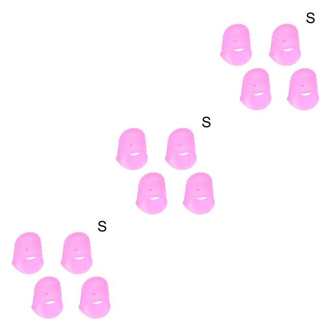 maskred 1/2/3/5 4pcs Left Hand Fingertip Protector Ukulele Guitar Fingertip Silicone Protective Pink S 3PCS