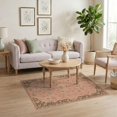 thumbnail image 3 of ODIKA 4'x6' Washable Area Rug Warm Terracotta Floral Elegance Intricate Botanical Motif with Ornate Border for Home Office, Under Desk, Non-Slip Chair-Friendly, Flatwoven, 3 of 7