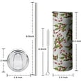 thumbnail image 5 of 20oz White Christmas Candy Cane Pattern Skinny Tumblers Stainless Steel Tumbler with Lid and Straw,Vacuum Insulated Double Wall Travel Tumbler Cups with Cleaning Brush for Coffee,Tea, 5 of 6