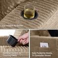 thumbnail image 5 of Rophefx 76" Oversized Chair Chaise Lounge Indoor, Corduroy Cloud Sofa Bed with Cup holder,Sleeper Reading Chair Boneless Couch for Living Room, Bedroom,Light Brown, 5 of 8