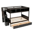 thumbnail image 3 of Harper & Bright Designs Twin Over Full Bunk Beds with Staircase and Drawers, Wooden Bunk Bed Frame with Storage Shelf for Bedroom, Espresso, 3 of 13