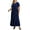 Navyblue, variant on Mengpipi Women's Plus Size Casual Short Sleeve Crewneck Dress Flowy Tiered Loose Maxi Dress with Pockets Navyblue 1X-5X