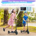 thumbnail image 2 of JOYMOR Electric Scooter, Foldable Electric KickScooter for Kids Ages 6-14, Up to 9.3 MPH, 3 Height Adjustable, LED Display, Colorful Lights, Rear Foot Brake, Safety Vehicle for Boys and Girls, 2 of 9