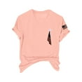 thumbnail image 2 of Sweet Home Farm V Neck T Shirts for Women Flag Print Short Sleeve Loose Casual And Comfortable Shirt Short Sleeve Shirts for Women Pink, 2 of 4