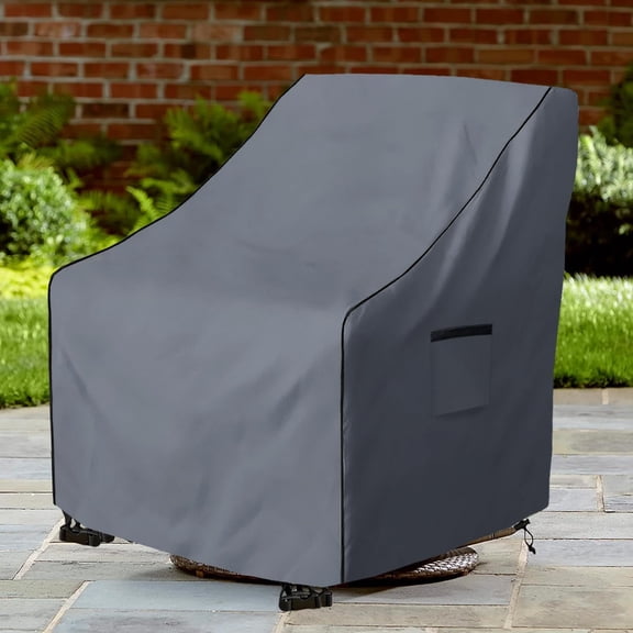 1Pack Outdoor Swivel Lounge Chair Cover, Waterproof Patio Chair Cover, Windproof Furniture Protector, Gray, 37.5 x 39.2 x 38.5 Inches