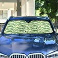 thumbnail image 4 of WOBOGO St Patricks Green Cloverleaf Car Windshield Sunshades Autopilot Lightweight Accordion Sun Visor 53×23.5in, 4 of 8