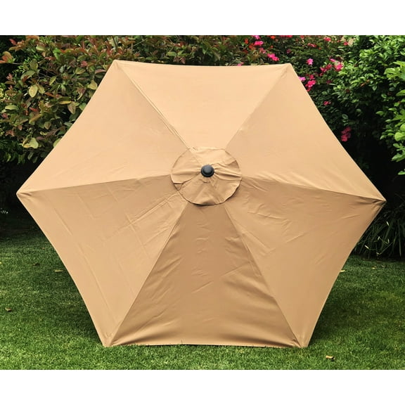 BELLRINO Decor Replacement Strong & Thick Umbrella Canopy for 7.5 ft 6 Ribs (Canopy Only) - MEDIUM COFFEE