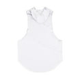 thumbnail image 6 of Fgnfyis Men's Athletic Hooded Tank Top for Gym and Sports Training Loose Fit Sleeveless Vest Ideal for Basketball and Outdoor Activities Tank Tops Men White L, 6 of 6