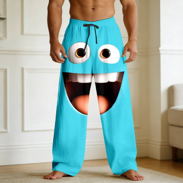 Pantalon Décontracté avec Imprimé pour Usage Quotidien Coupe Décontractée Pantalon Confortable Adapté pour Maison Loisirs Rue et Fête
