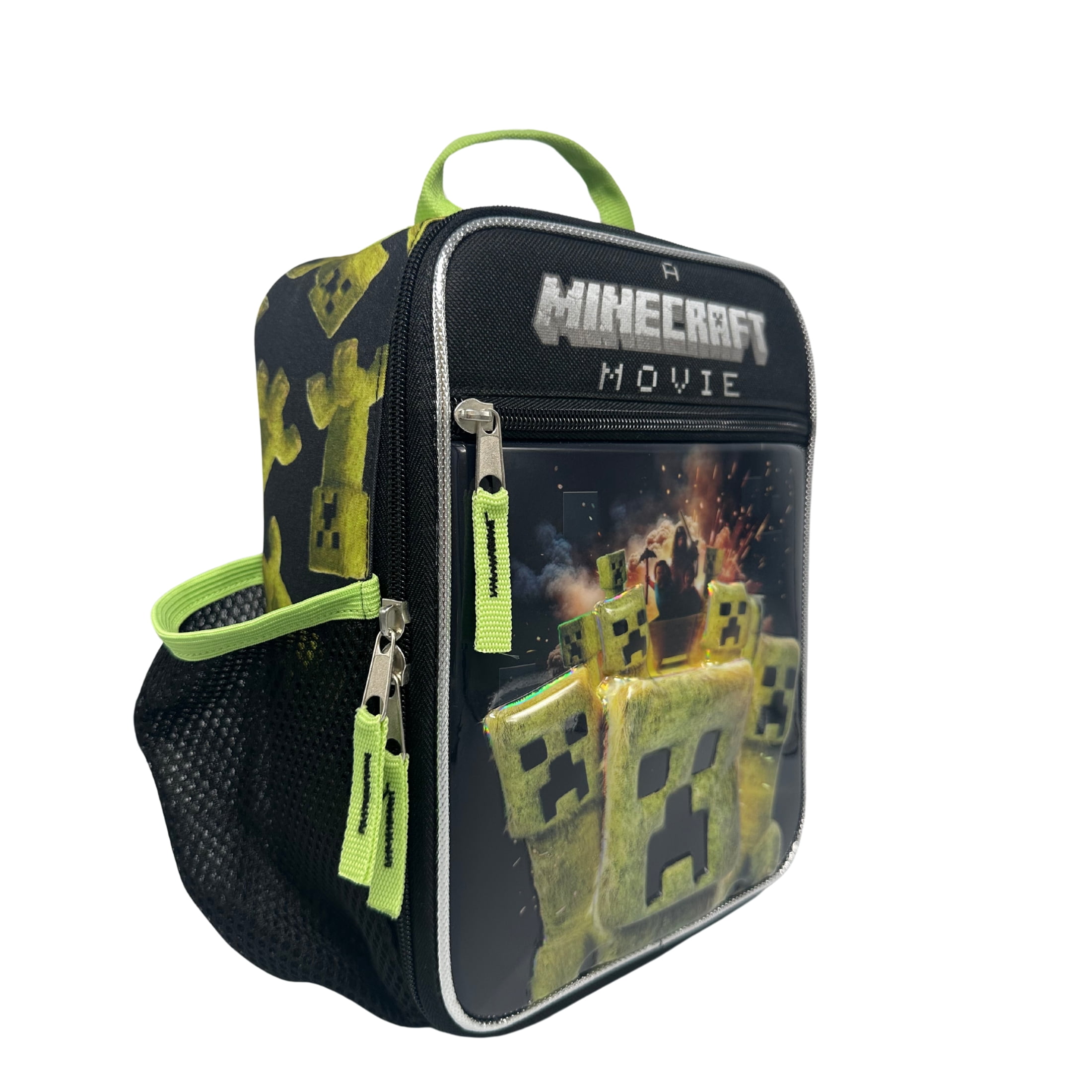 Minecraft Angry Mob Polyester Reusable Lunch Kit, Black