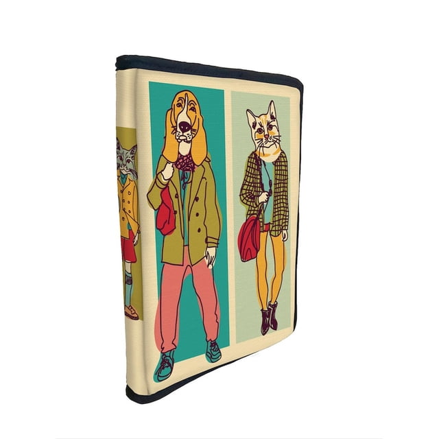 Funda Porta Libros de Tela Tigsa Perros y Gatos 25 cm x 18 cm x 3 cm