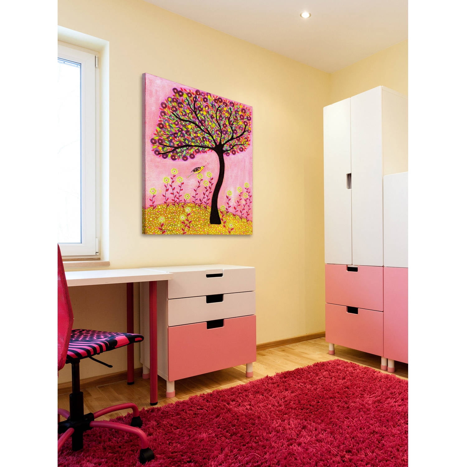 Marmont Hill "Blush Tree" by Sascalia Painting Print on Wrapped Canvas