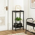 thumbnail image 3 of HOOBRO 28.9" Tall End Telephone Table with Adjustable Mesh Shelves Hallway Living Room Rustic Brown BB03DH01, 3 of 9
