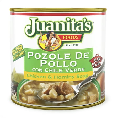 Juanita’s Foods Ready to Serve Chicken Pozole with Green Chile Soup, 25 oz Can