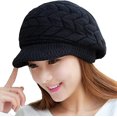 thumbnail image 1 of Gorro de mujer de invierno con visera JAMW Sencillez negro, 1 of 5