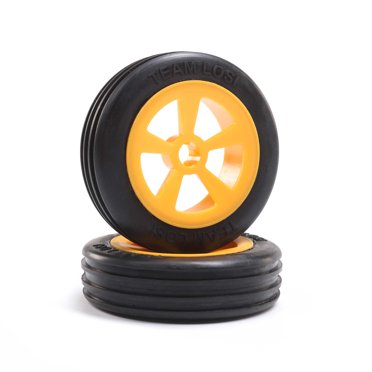 Losi 6 Row Rear Tires (Mounted, Orange) - 2 Pack For Mini JRXT LOS41031 RC Truck