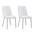thumbnail image 5 of Hassch 2PCS PU Leather Upholstered Dining Chairs, Contemporary White Kitchen & Dining Side Chairs with Thick Cushion and Elegant Silver Metal Legs, Easy to Assemble, 5 of 7