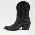 thumbnail image 5 of Sam Edelman Wynne Black Leather Pull On Pointed Toe Stacked Heel Western Boots (Black Leather, 7), 5 of 7