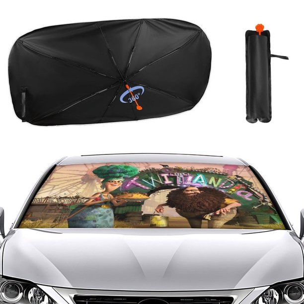 Los Tontos Sombrilla Solar para Auto - Protector de Parabrisas Plegable | Cortina Solar Delantero | Bloqueo UV y Aislamiento de Calor 133x73cm