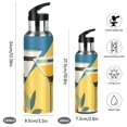 thumbnail image 2 of Yayeee 20oz Double Wall Stainless Steel Water Bottle with Flip Straw, Yellow Glasses, 2 of 7
