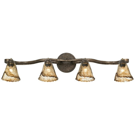 Pro Track Organic Amber Glass 4 Light Ceiling Fixture