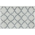 thumbnail image 3 of Contemporary 2x3 Area Rug Shag Thick (2' x 3') Trellis White, Gray Indoor Scatter Easy to Clean, 3 of 8