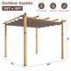 thumbnail image 3 of Pérgola de Aluminio Efecto Madera 10x10 Pies – Toldo Retráctil Resistente a la Intemperie – Ideal para Patio, Jardín o Terraza – Sombra Elegante y Protección Solar (Color Marrón, 1 Unidad), 3 of 11