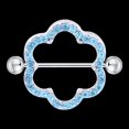 thumbnail image 3 of ATTOE Geometrical Double deck Flower Shape Nipple Ring Rhinestone Piercing Body Jewelry(Blue)-0816, 3 of 4