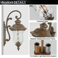 thumbnail image 6 of 22"(H) Vintage Outdoor Wall Lantern, Weatherproof Exterior Sconce Light with Clear Glass Shade, Waterproof Wall Mount Light Fixture for Patio, Porch, or Entryway(One Piece & No Bulb), 6 of 7
