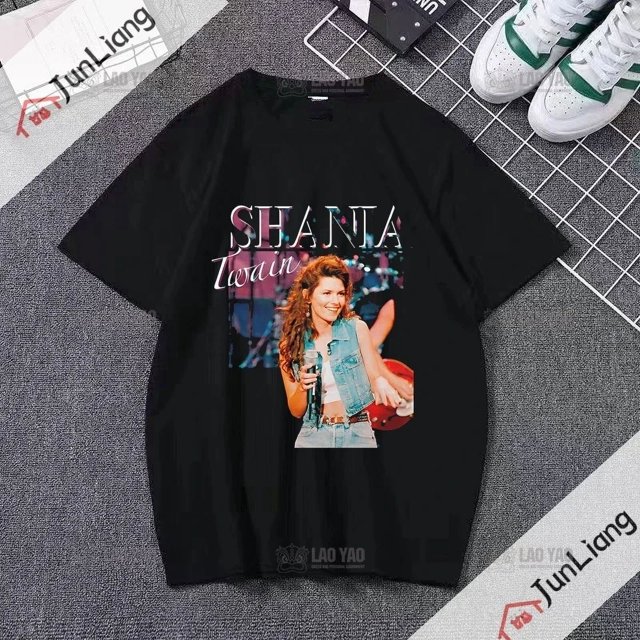 Shania Twain Let Go T-Shirt Unisexe Grande Taille pour Elle Chemise de Musique Robe Cadeau Été Ample Décontractée Rue Harajuku Robe FJH