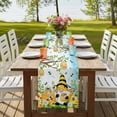 thumbnail image 4 of Table Runners 72 Inches Long Dress Scarves, Yellow Daisy Gnomes Farmhouse Kitchen Table Runner, Coffee Tablerunners, Pastoral Bees Floral Botanical Blue 14x72 Inch, 4 of 9