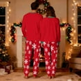thumbnail image 5 of successthop Christmas Pajamas Couples 2 People Snowflakes Long Sleeve Crewneck Pullover Top and Pant Sets with Pockets, 5 of 5