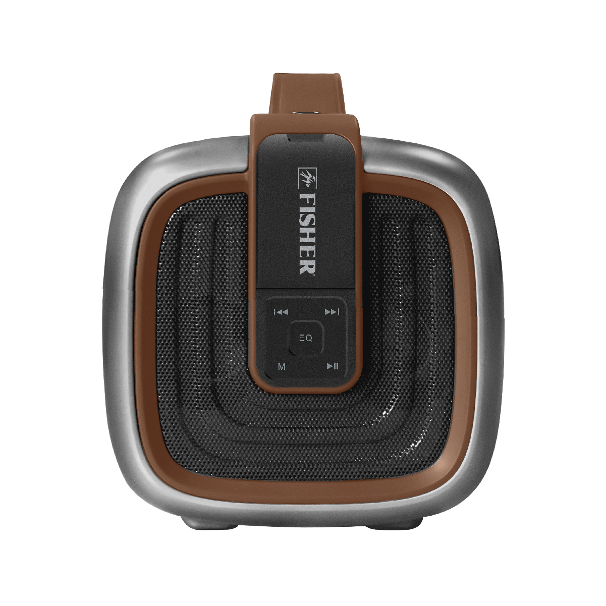 Fisher Traveler Wireless Outdoor Bluetooth Speaker, Portable Strap, Rubberized Exterior, Brown - image 4 of 6