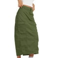 thumbnail image 4 of Inleife Women Summer Fashion Skirt High Waist Button Zipper Pockets Skirts Green S, 4 of 7