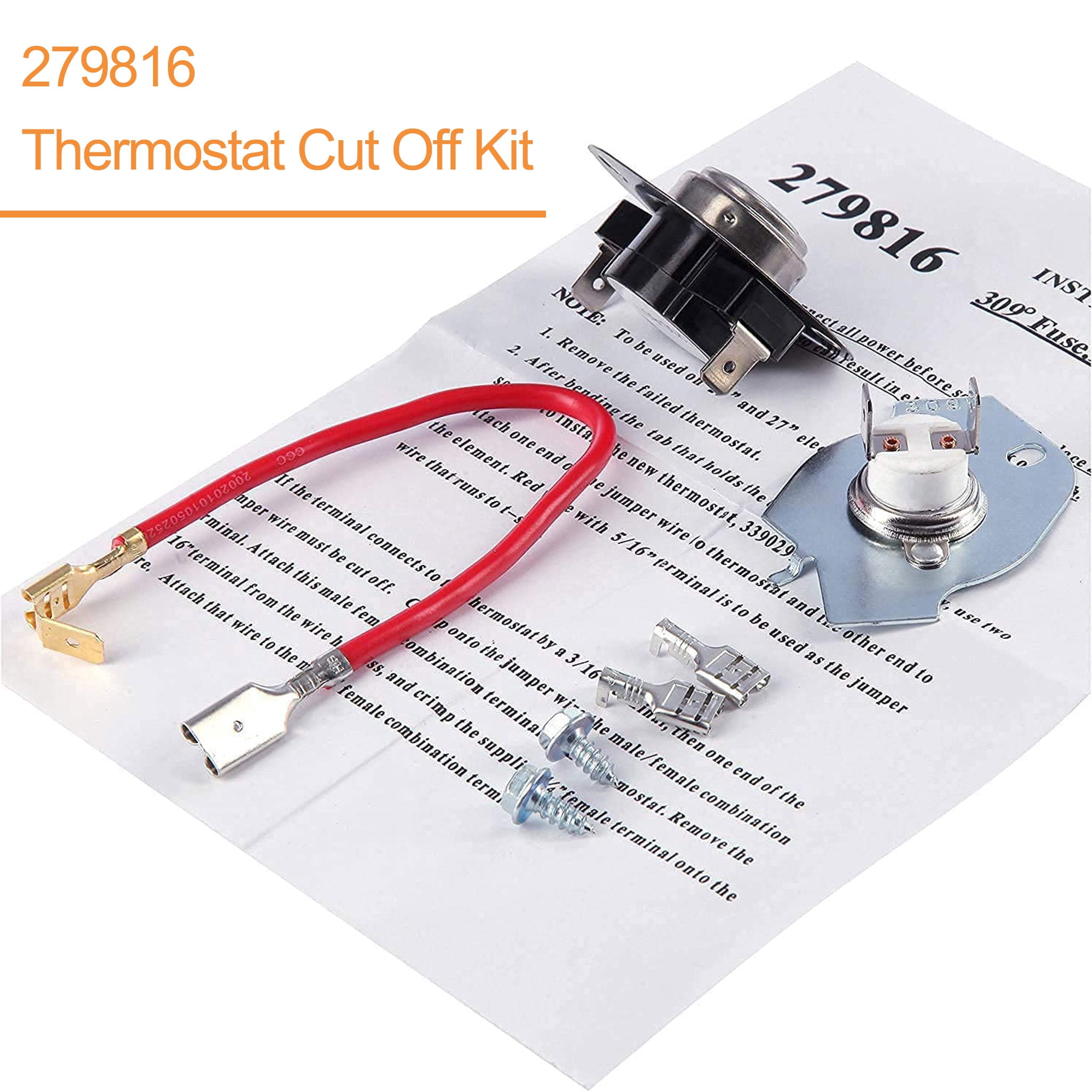 Beaquicy Dryer Heating Element & Thermal Cut-Off Kit for Whirlpool Dryers