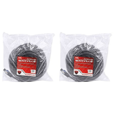 2 Rockville RCTS12100 100 12 AWG 1/4 TS to Speakon Speaker Cable 100% Copper