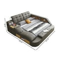 thumbnail image 2 of Multifunction Smart King Bed Frame, Upholstered Platform with Massage Recliner, Storage Drawers, Bluetooth Speaker, USB Charging Port, Adjustable Headboard, 2 of 8