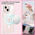 thumbnail image 4 of VENINGO Magnetic for iPhone 15 Case with Camera Frame Stand Compatible with Mag-safe, Shockproof Anti Slip Clear Crystal Glitter Phone Case 6.1", Clear, 4 of 8