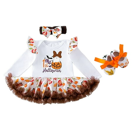 

Baby Sleepers Gender Neutral Newborn Clothes Baby Girl Onesies Crawl suit monogrammed Halloween White 73